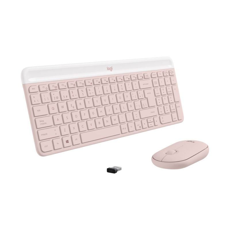LOGITECH - Kit Teclado Y Mouse Inalámbrico Logitech Mk470 Español Rosa