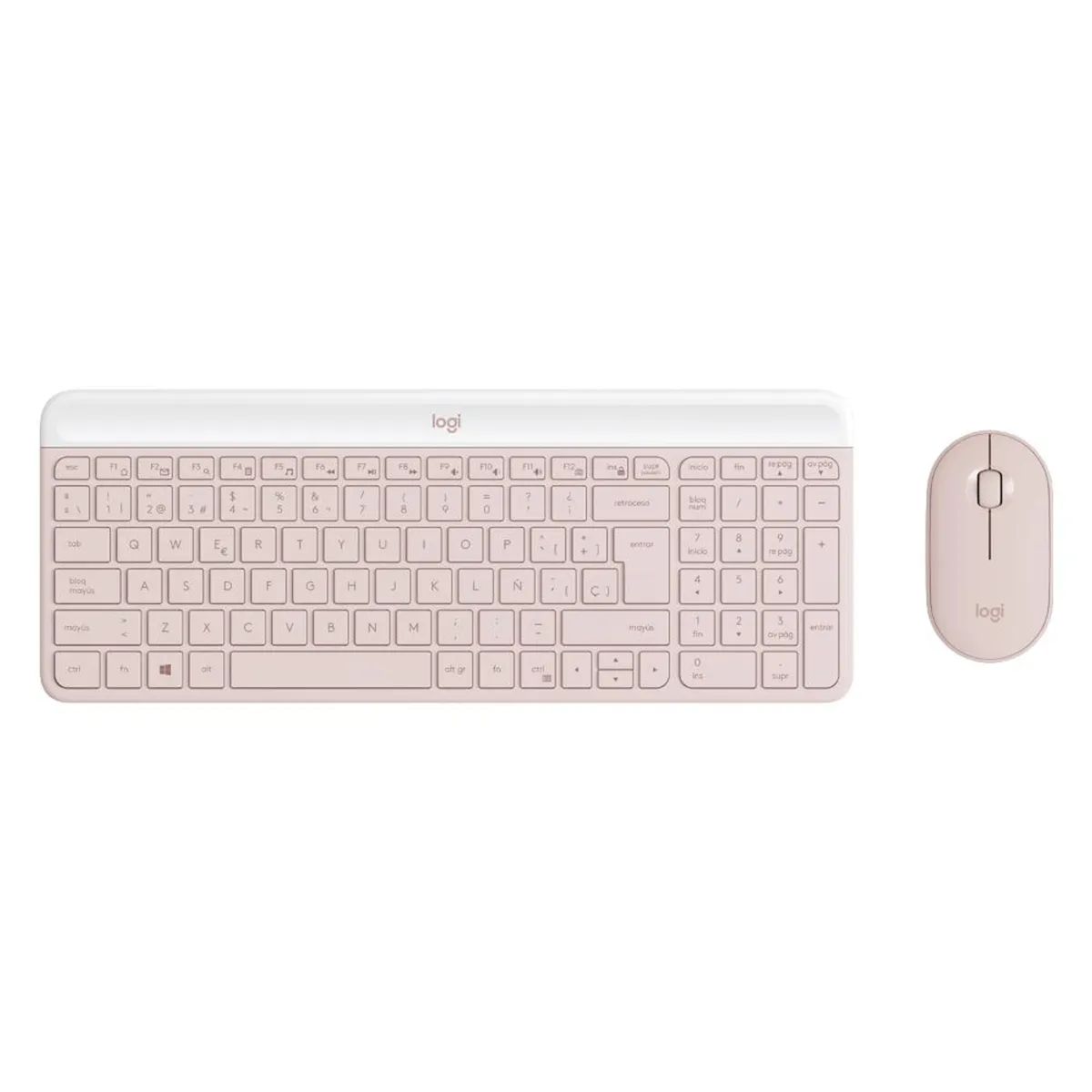 LOGITECH - Kit Teclado Y Mouse Inalámbrico Logitech Mk470 Español Rosa