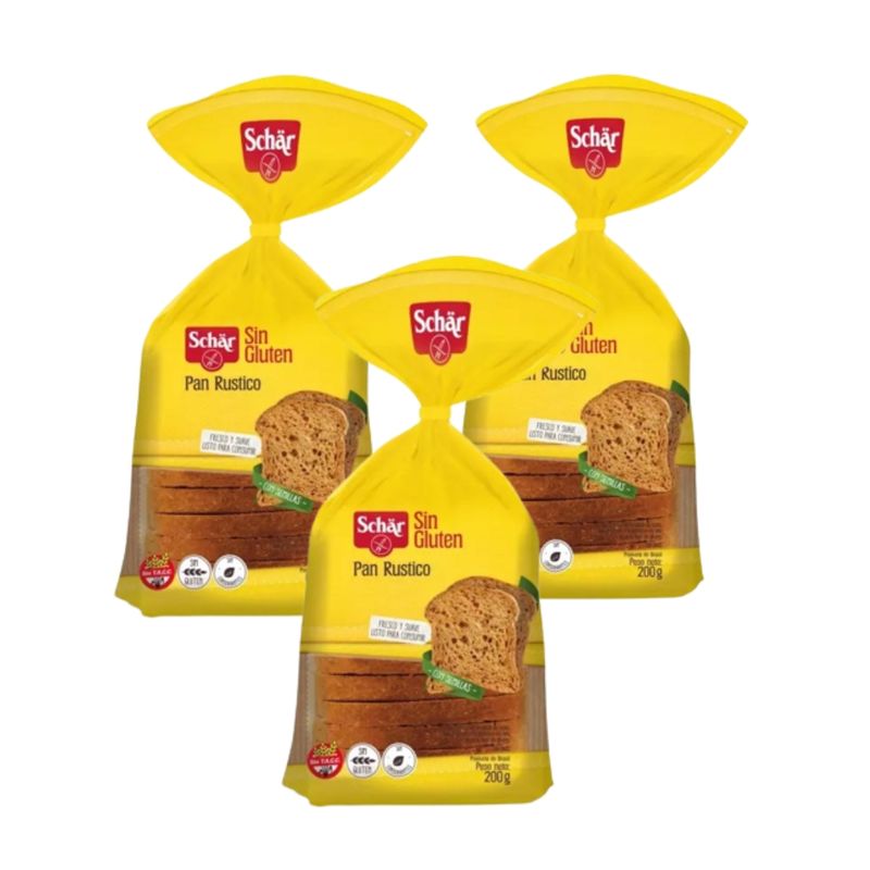 SCHAR - PACK X 3 PAN RÚSTICO 200g SCHÄR SIN GLUTEN