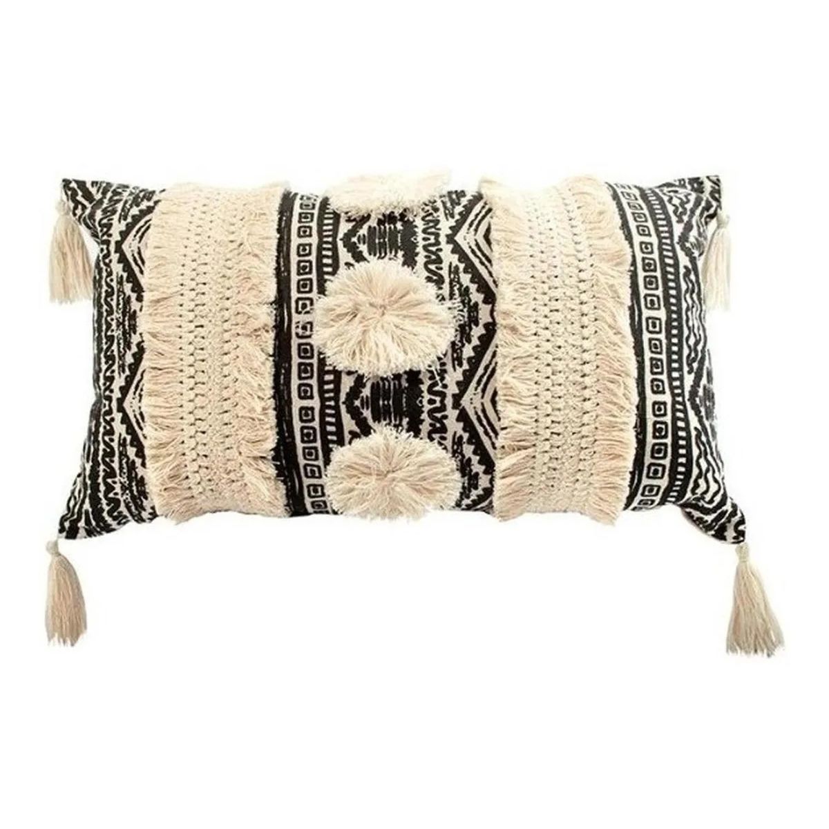 GENERICO - Cojín Rectangular Con Relleno Pompones - S0592