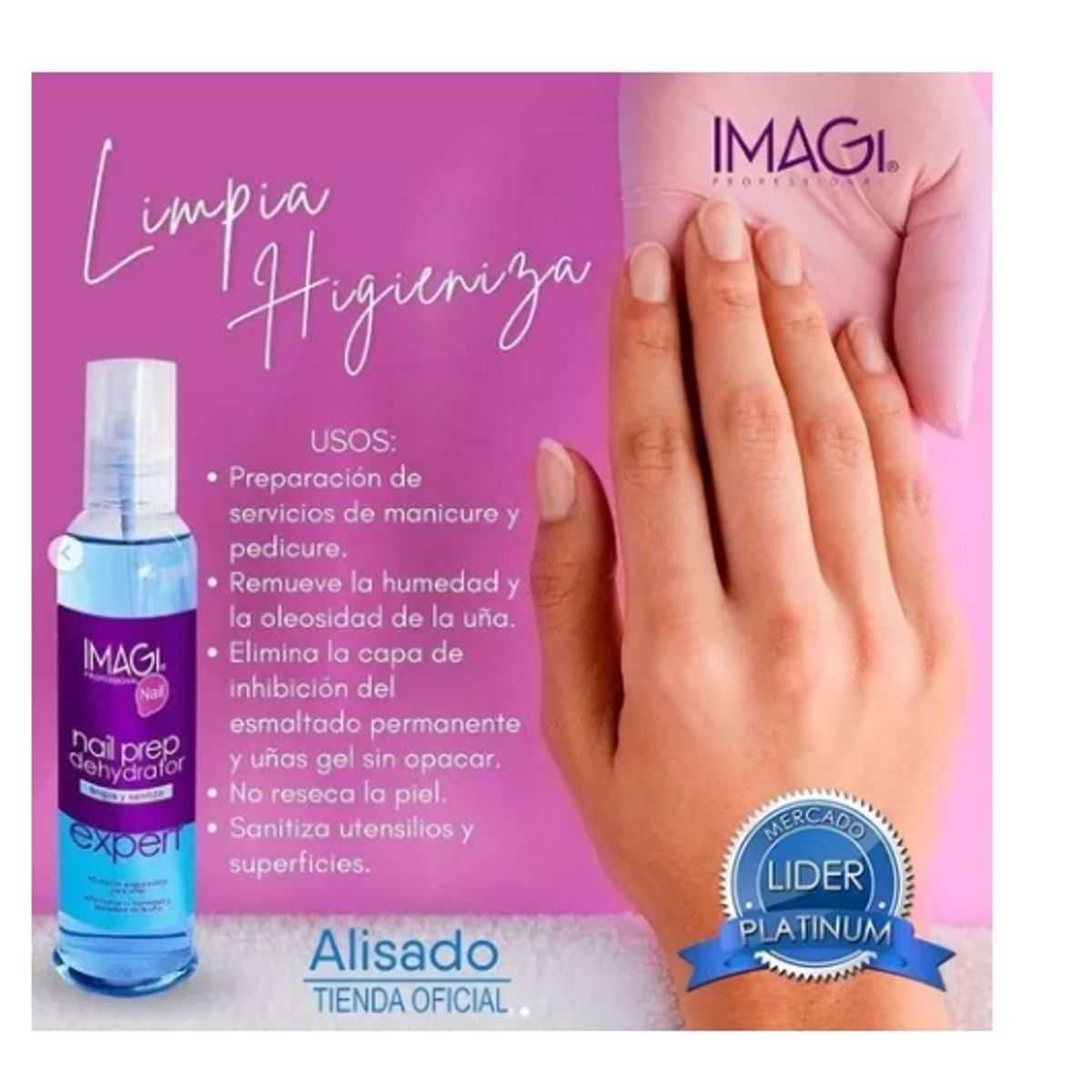 GENERICO - 2 Deshidratador Imagi Nail Prep De Uñas Profesional 250ml