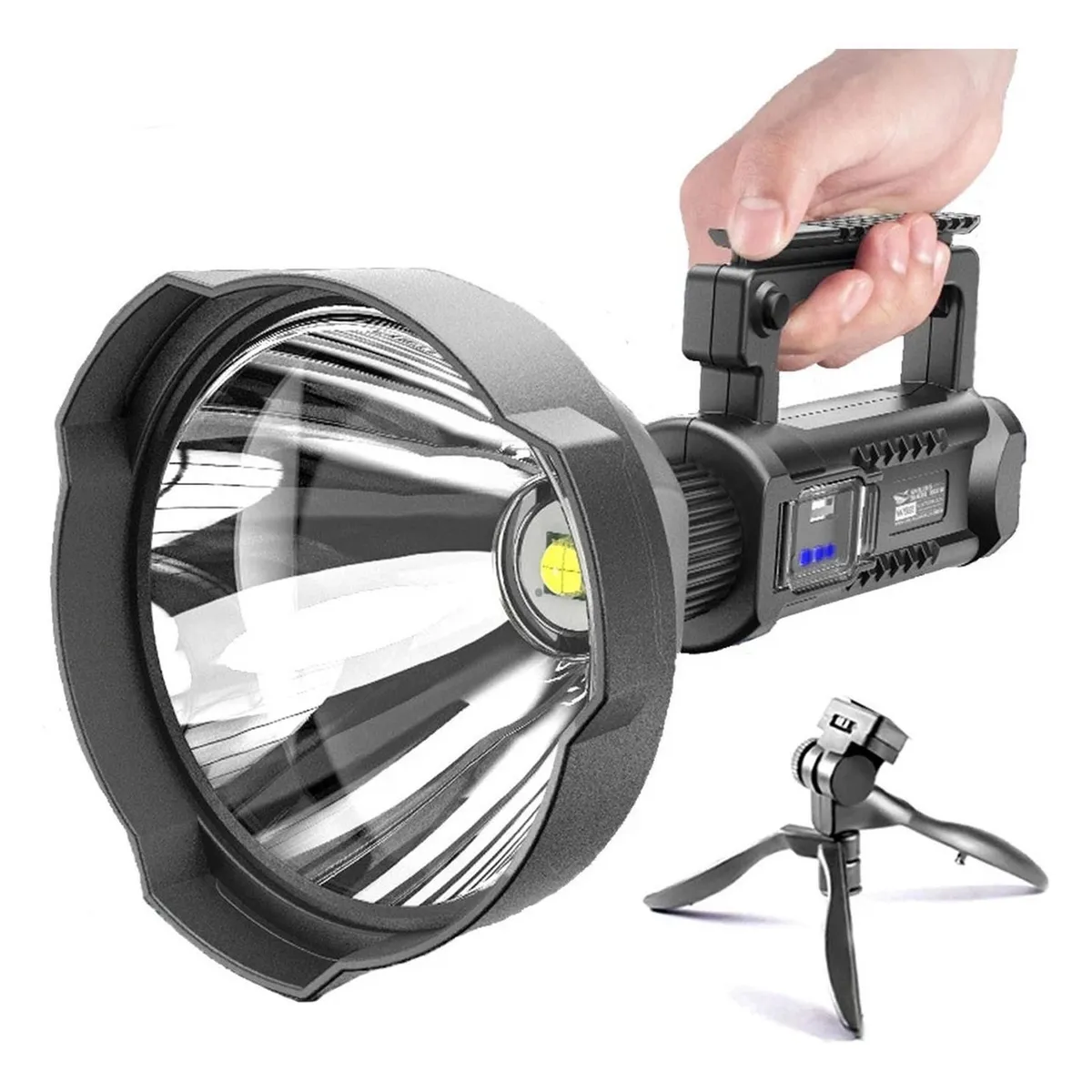 MAXWELL - Linterna Foco Largo Alcance Maxwell Recargable Usb +trípode