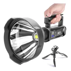 MAXWELL - Linterna Foco Largo Alcance Recargable Usb +trípode