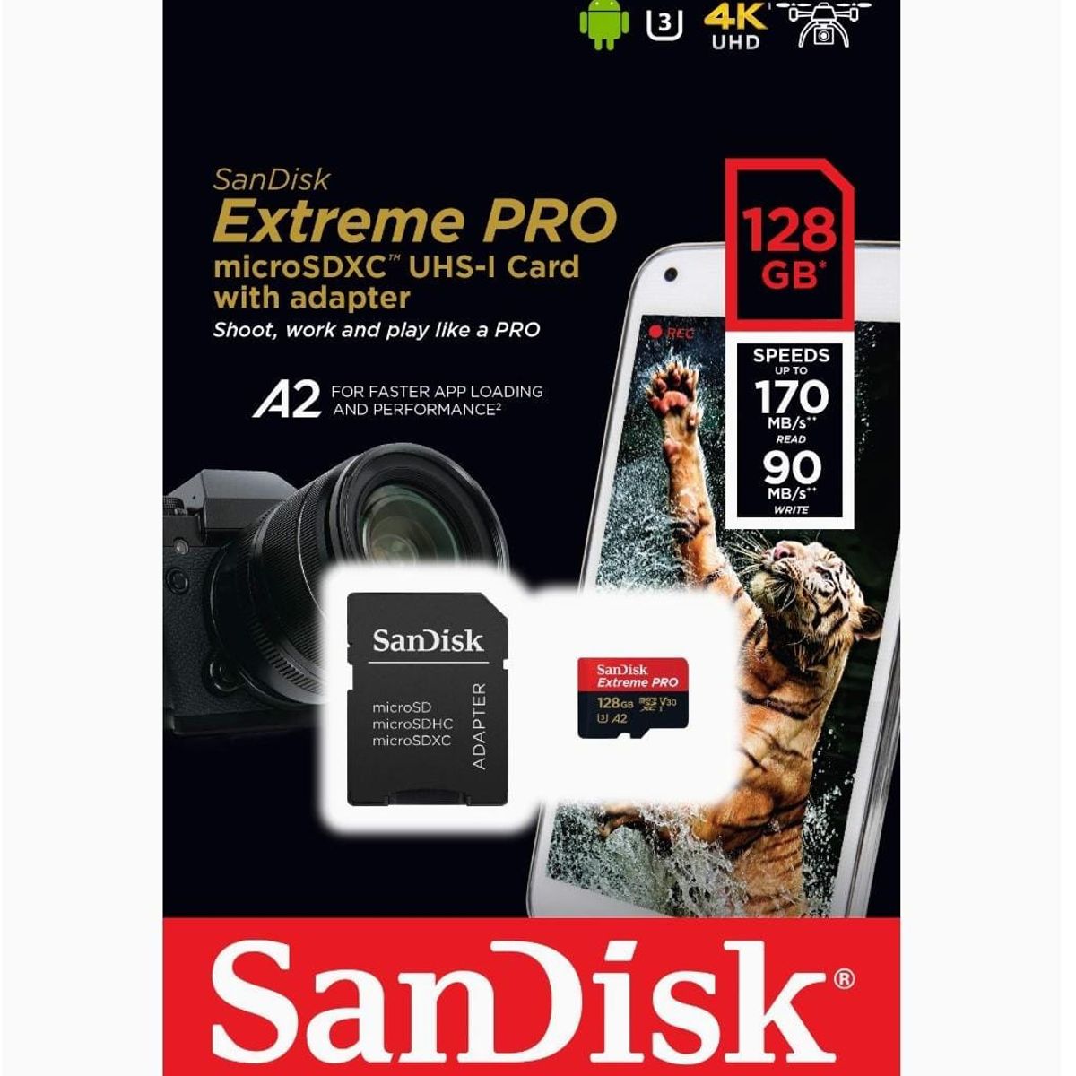 SANDISK - Memoria Sandisk Micro SD 128 GB Extreme Pro