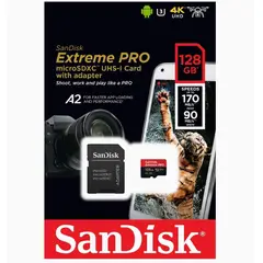SANDISK - Memoria Micro SD 128 GB Extreme Pro