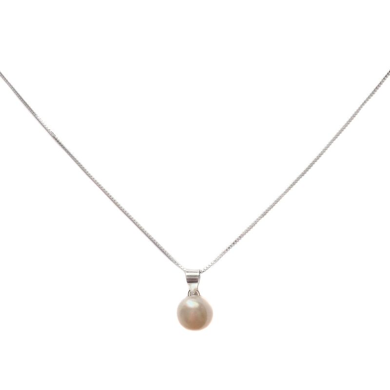ANDREA COGGIOLA JOYAS - Collar Perla De Río Blanca Plata Fina 925