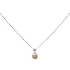 ANDREA COGGIOLA JOYAS - Collar Perla De Río Blanca Plata Fina 925