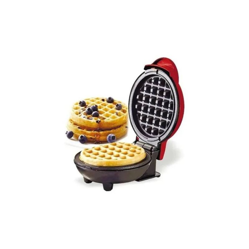 GENERICO - Mini Waflera Repostería Eléctrica Redonda Wafles Rojo