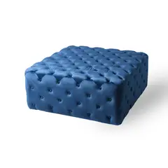 GENERICO - Pouf Capitone azul intenso