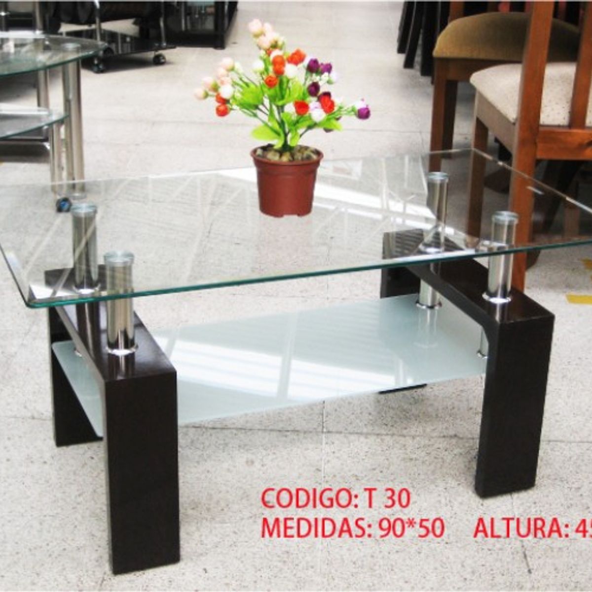OEM - mesa centro vidrio templado 90* 50 /T-30