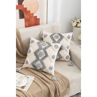 Fundas de cojín nórdica Gris / Blanco - pack 2