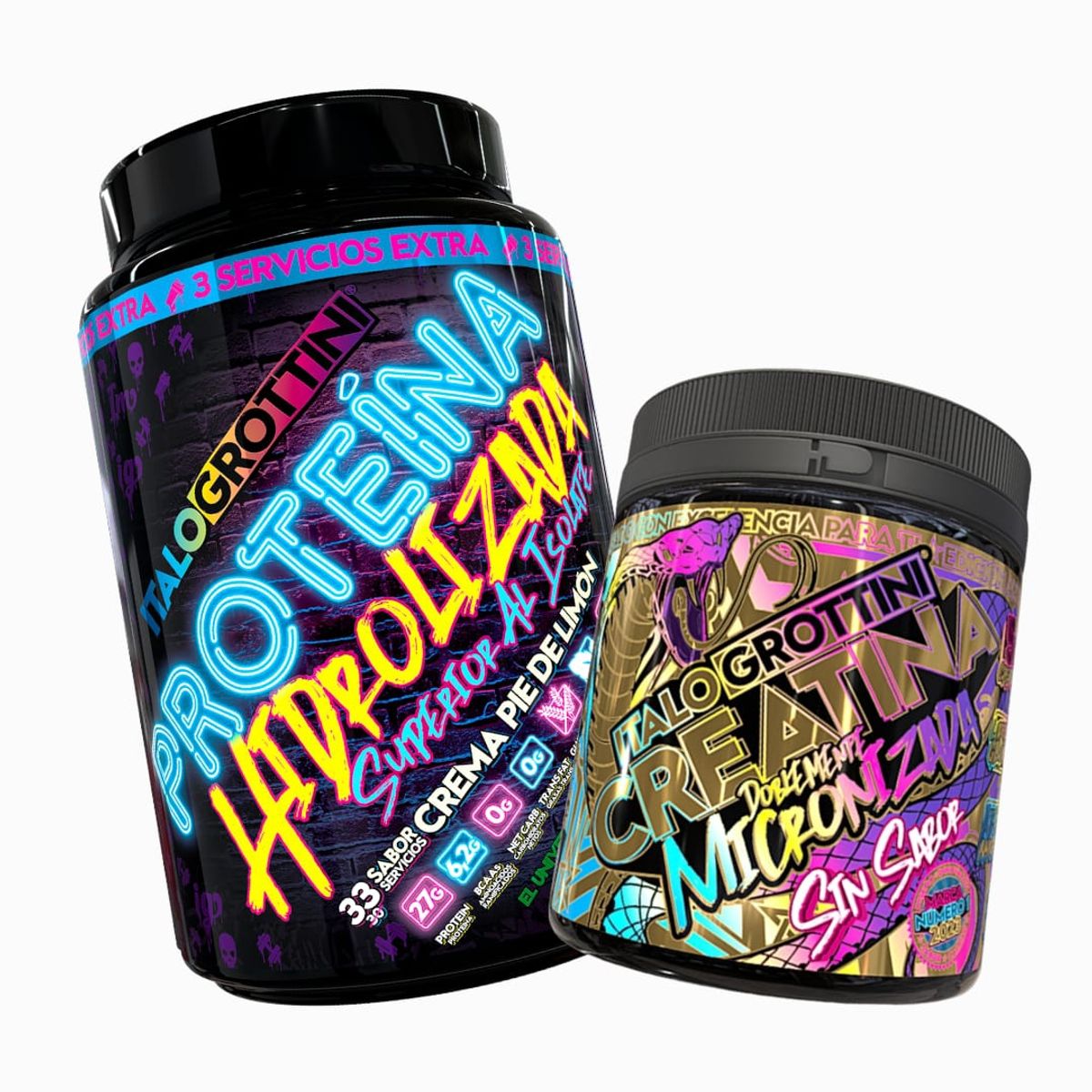 ITALO GROTTINI - Proteína Hidrolizada 2,3 LB Pie limón + Creatina Monohidrato 300gr