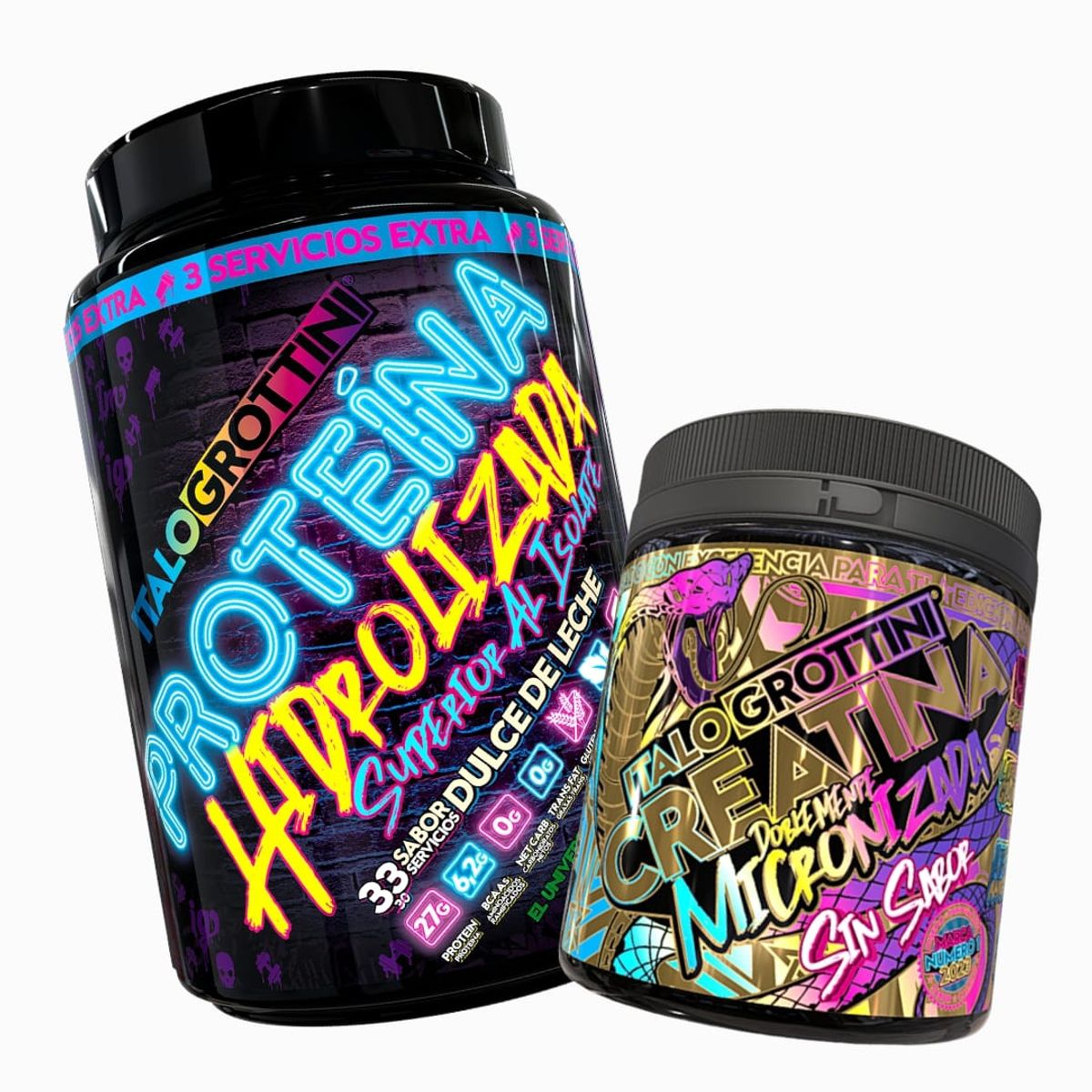 ITALO GROTTINI - Proteina Hidrolizada 2,3 LB Dulce de leche + Creatina Monohidrato 300g