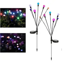 GENERICO - Pack x2 Dos Luces Estacas Luciérnagas Bolas Jardín