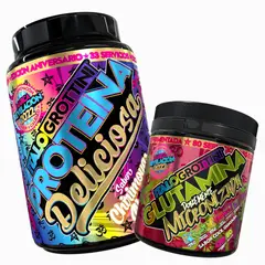 ITALO GROTTINI - Proteina Whey Deliciosa 2.3 lb Chirimoya alegre + Glutamina 432g 80Sv