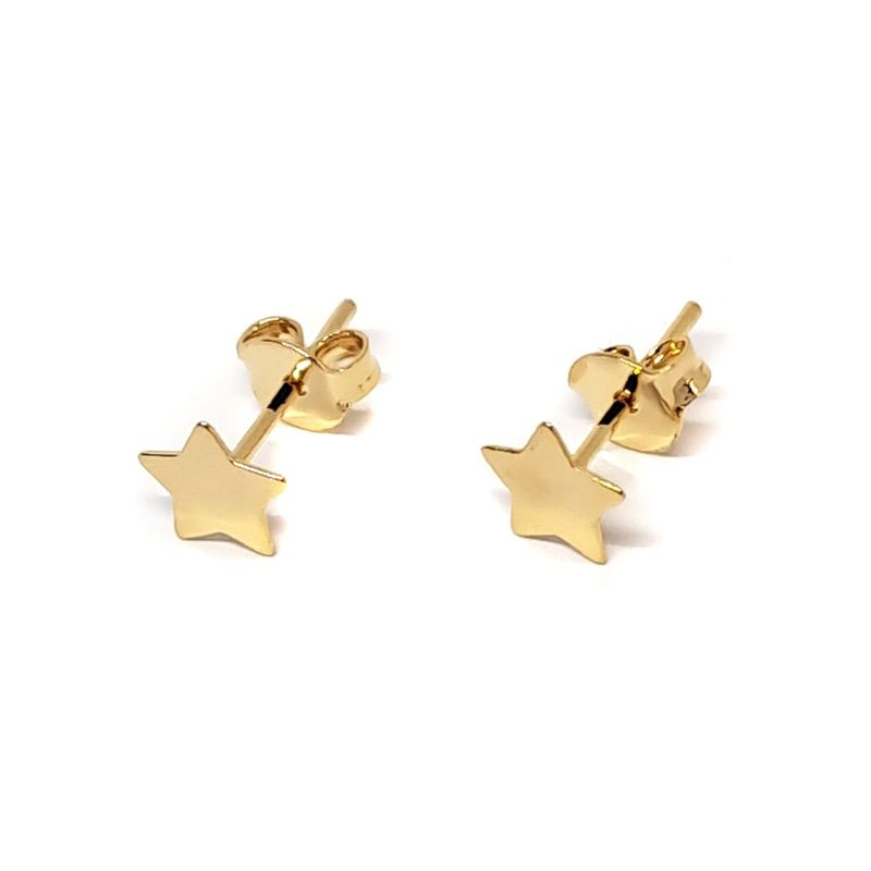 ANDREA COGGIOLA JOYAS - Aros Estrellas Plana 7mm Enchapado Oro 18K
