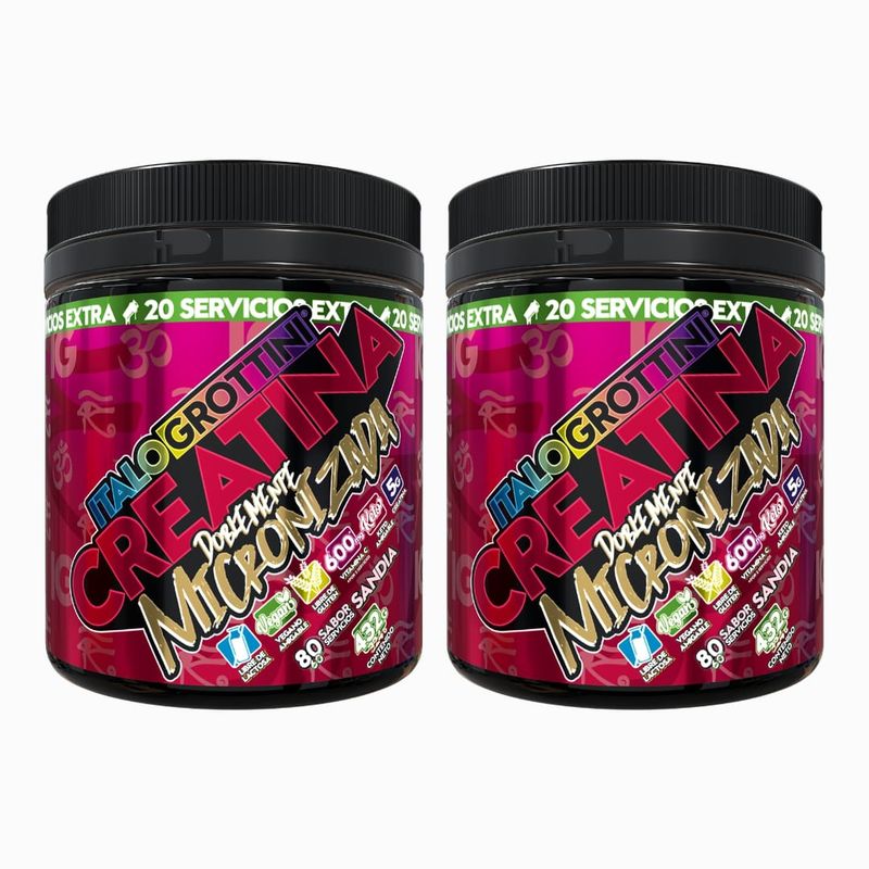 ITALO GROTTINI - 2 Creatinas Monohidrato Doblemente Micronizadas 80 SV c/u - Sandía