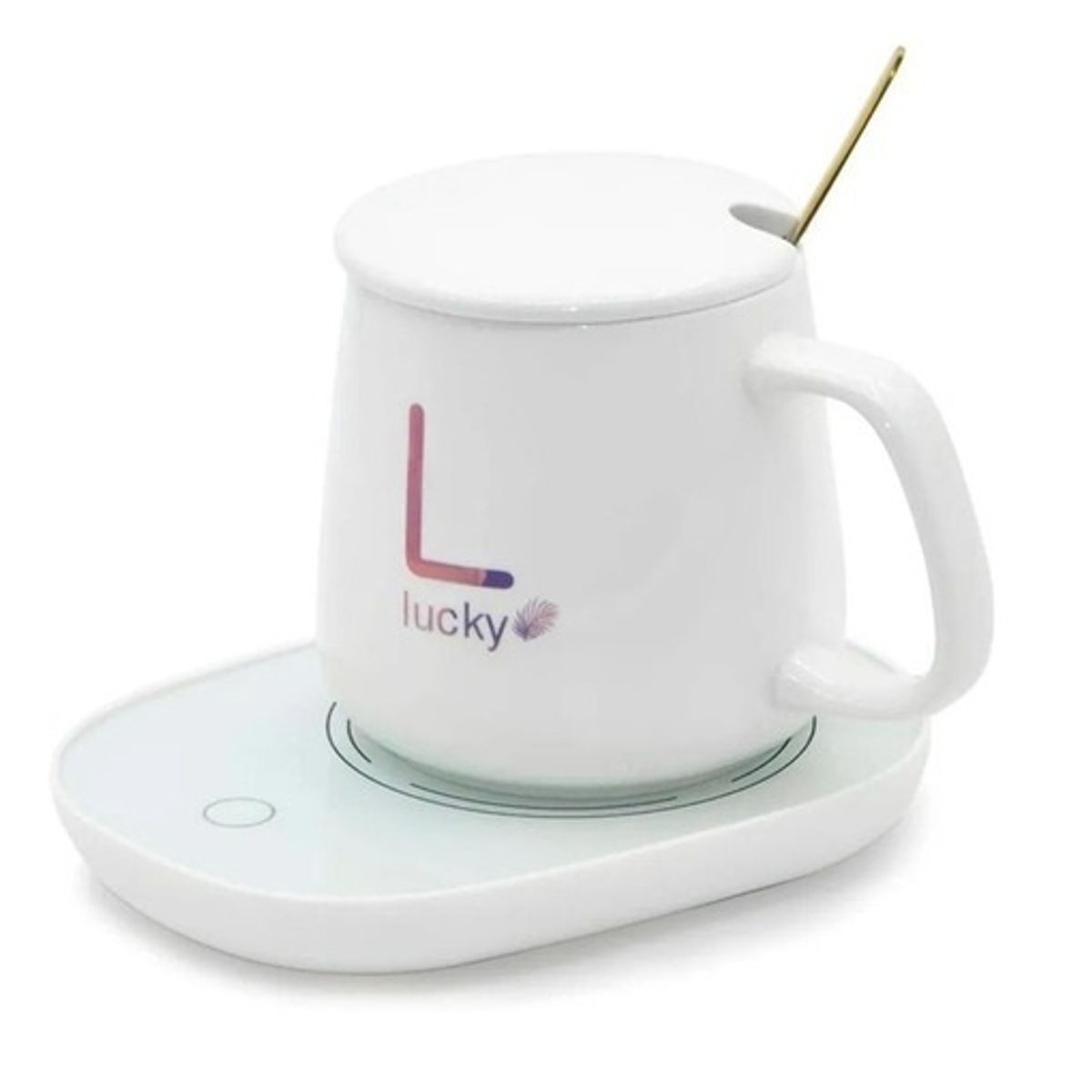 GENERICO - Taza Con Calentador Eléctrico  55°c Tazón Para Café Té Leche Blanco.