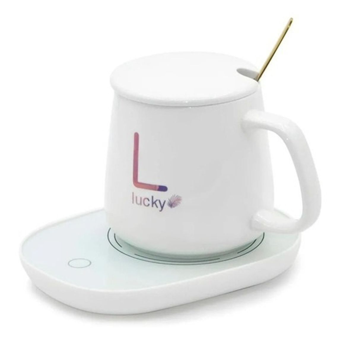 GENERICO - Taza Con Calentador Eléctrico  55°c Tazón Para Café Té Leche Blanco.
