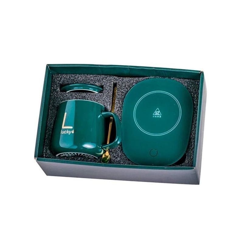 GENERICO - Taza Con Calentador Eléctrico  55°c Tazón Para Café Té Leche Verde