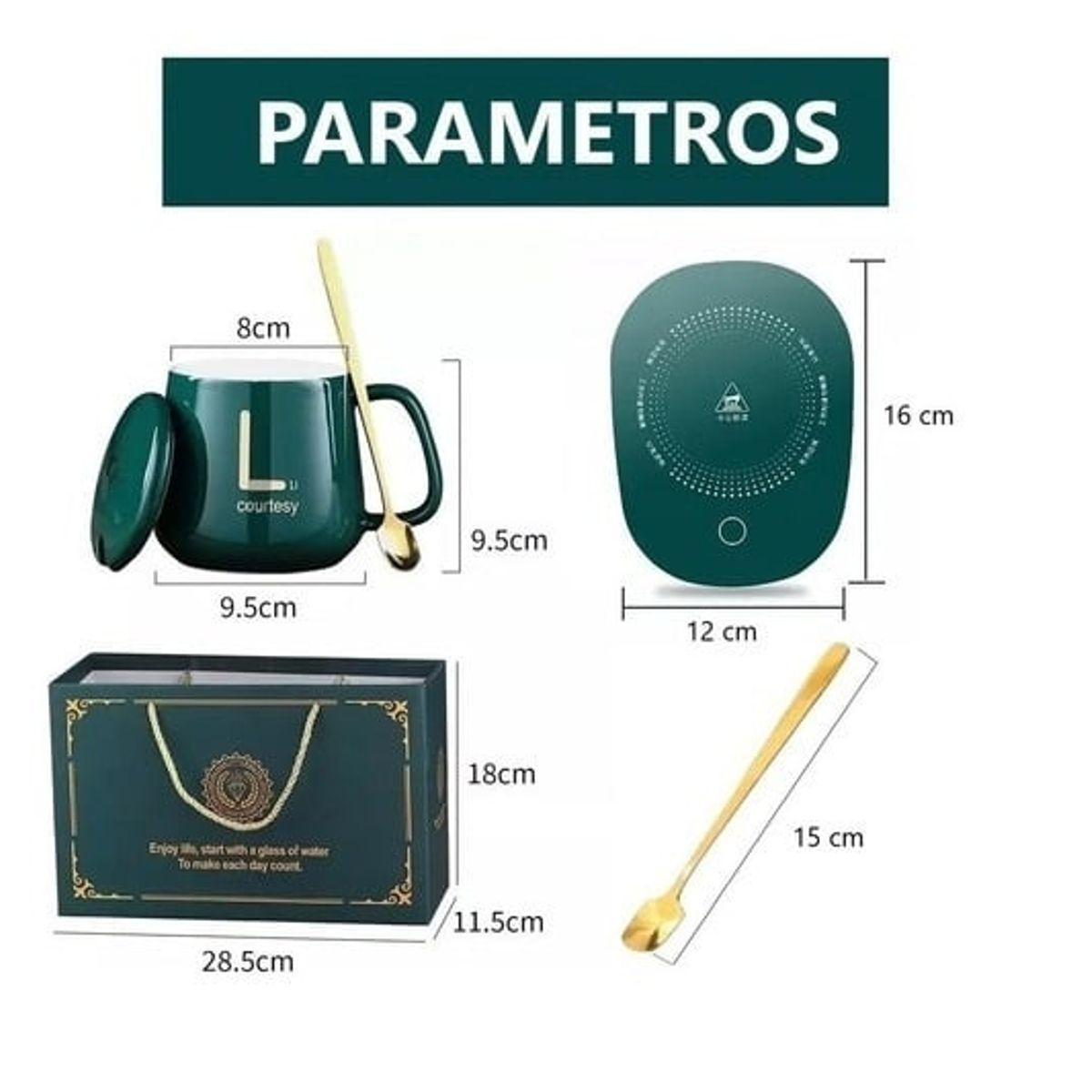 GENERICO - Taza Con Calentador Eléctrico  55°c Tazón Para Café Té Leche Verde.