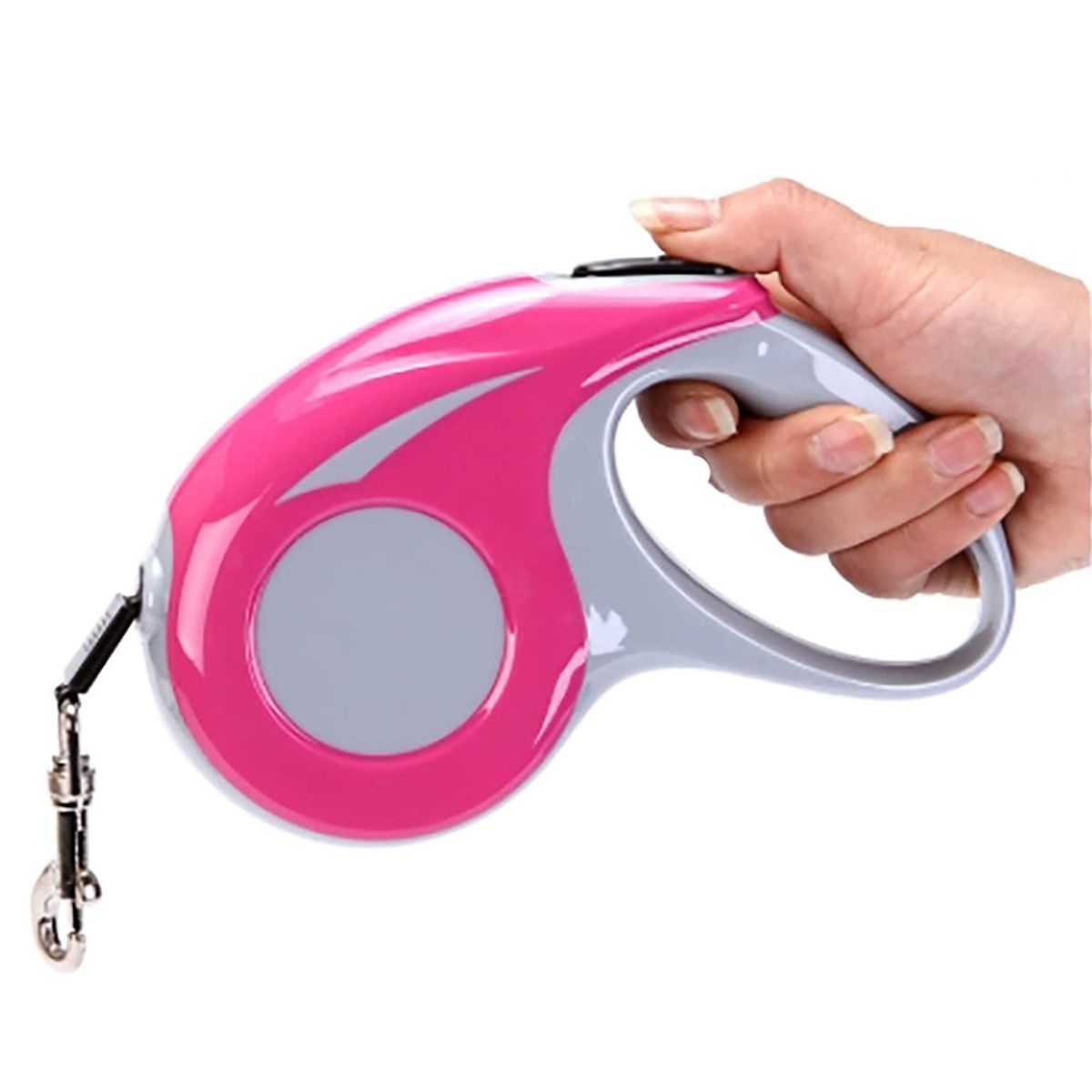 MUNDO ONLINE - Correa Mascota Retractil Automatica 5 mts Perro Gato Rosado