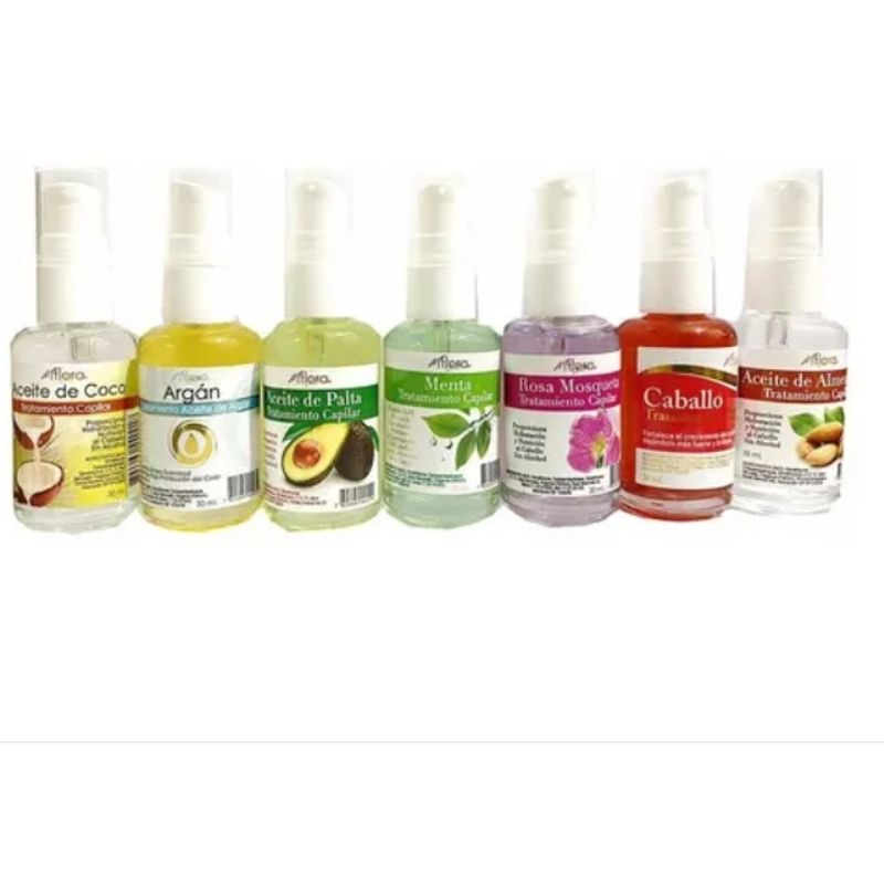 GENERICO - 6 Aceite De Argan 30ml Flora / Coco/ Almendra/ Rosa /palta