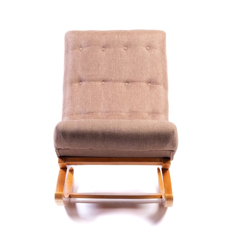 Silla Mecedora Sin Apoya Brazo Beige Lino