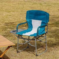 Silla Plegable Camping Pesca Con Portavaso Y Mesa Verde