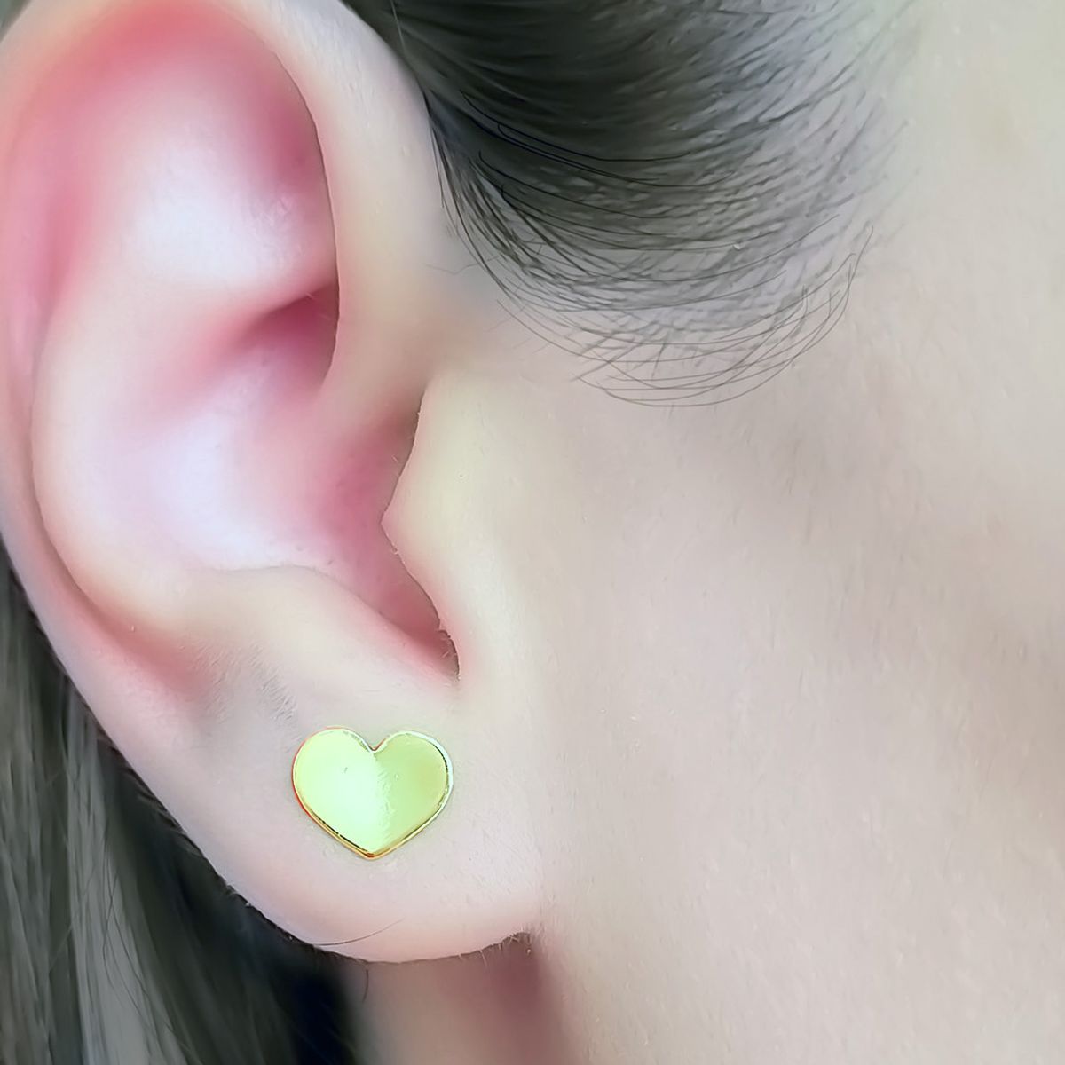 ANDREA COGGIOLA JOYAS - Aros Corazón Plano Enchapado Oro 18K