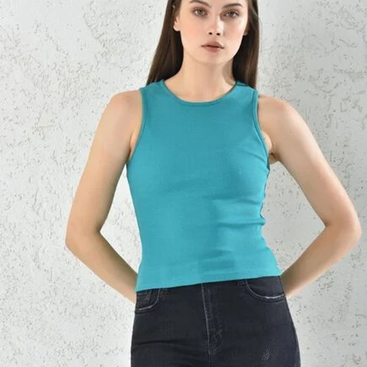 MROTTO - Polera Mujer Top Unicolor Sin Mangas