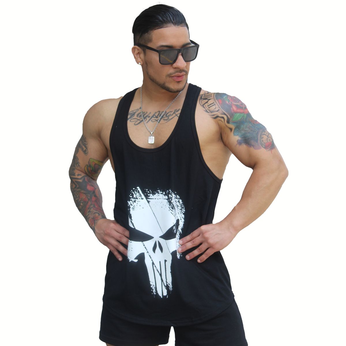 ADEMAN - Polera Musculosa tirante the Punisher Negro