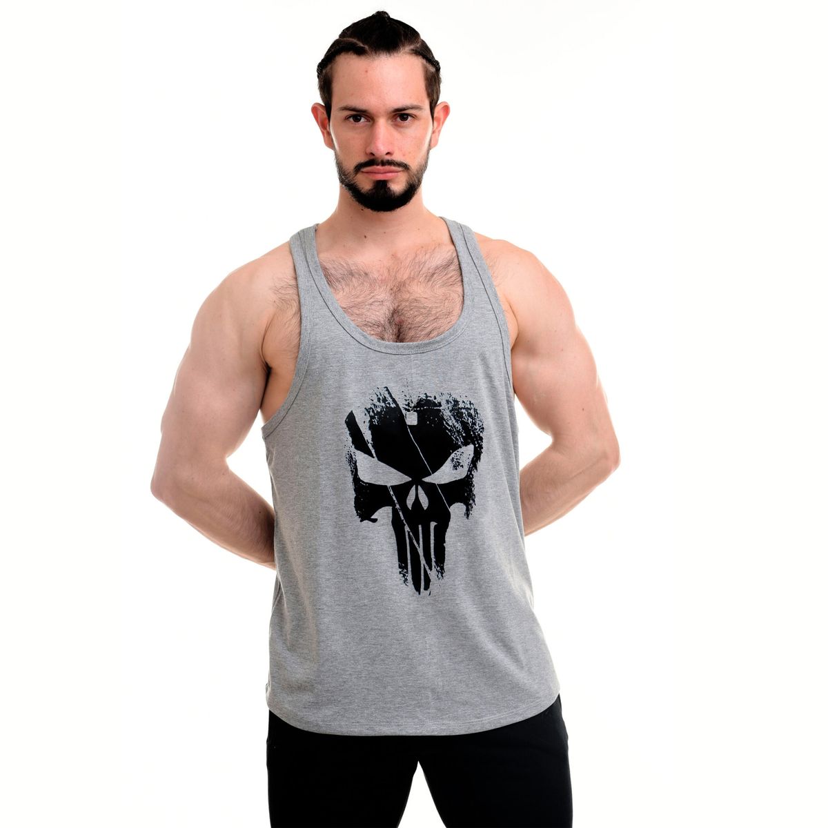 ADEMAN - Polera Musculosa tirante The Punisher  Gris