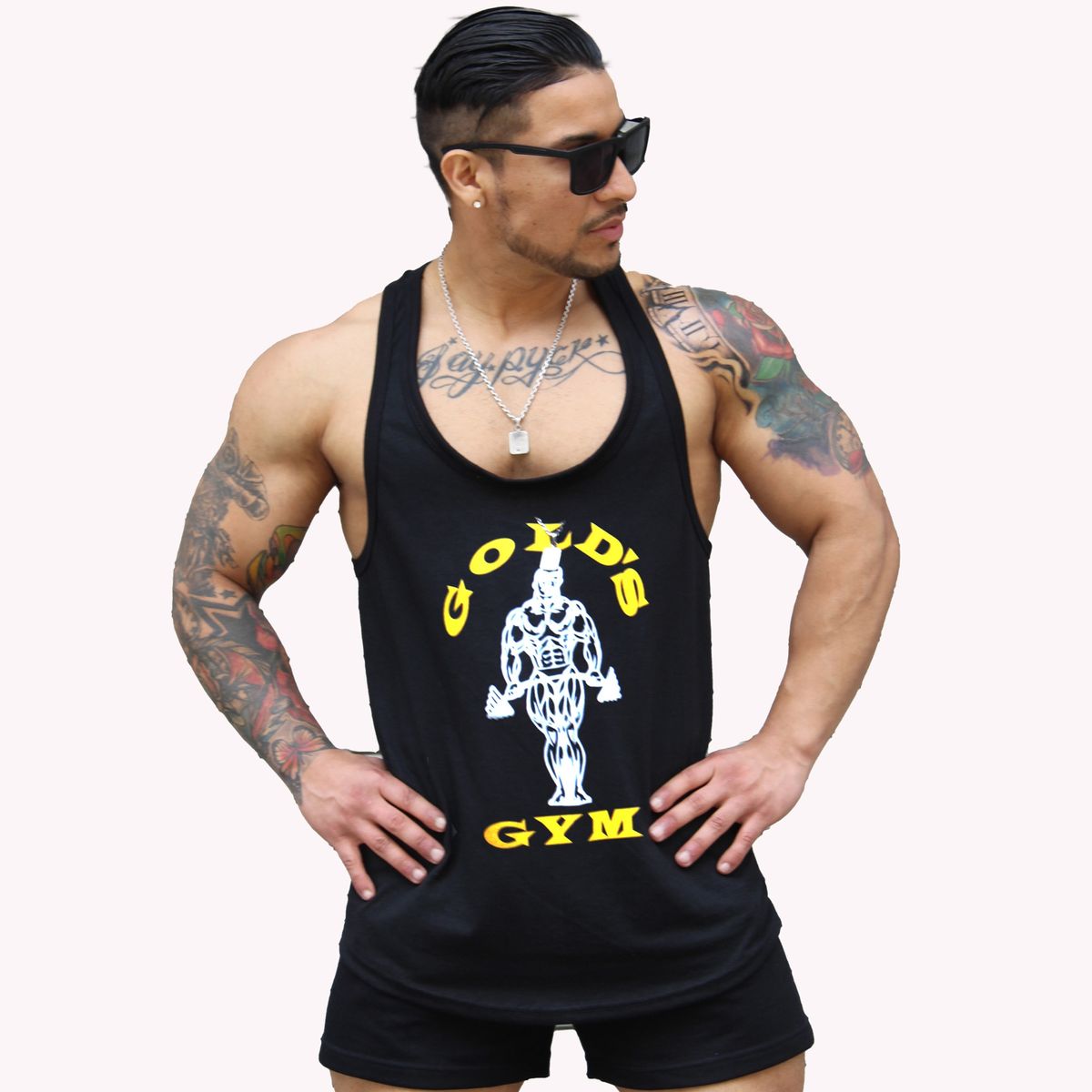 GENERICO - Polera Musculosa tirante Gold gym Negro