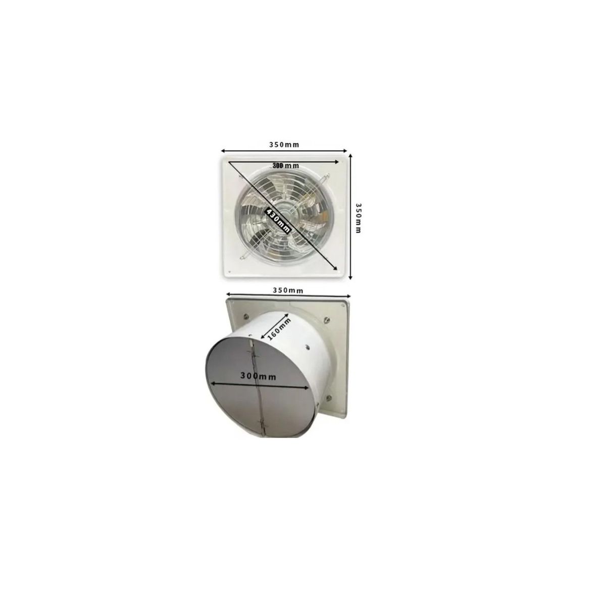 GENERICO - Extractor De Aire Industrial 12 Pulgadas 300mm 120w