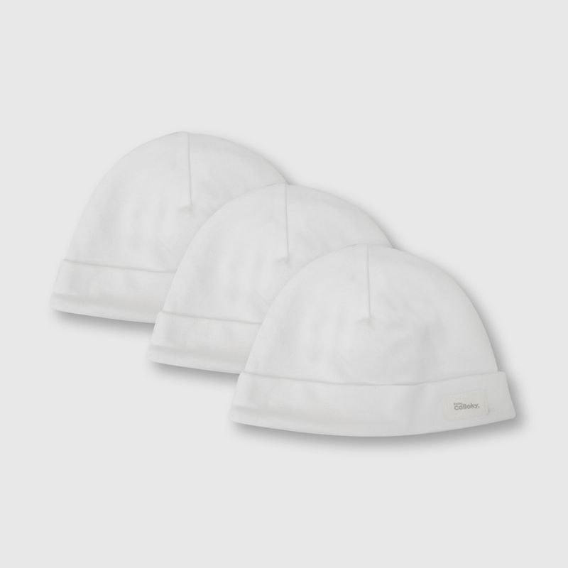 COLLOKY - Gorro de bebe 3 pack blanco_.