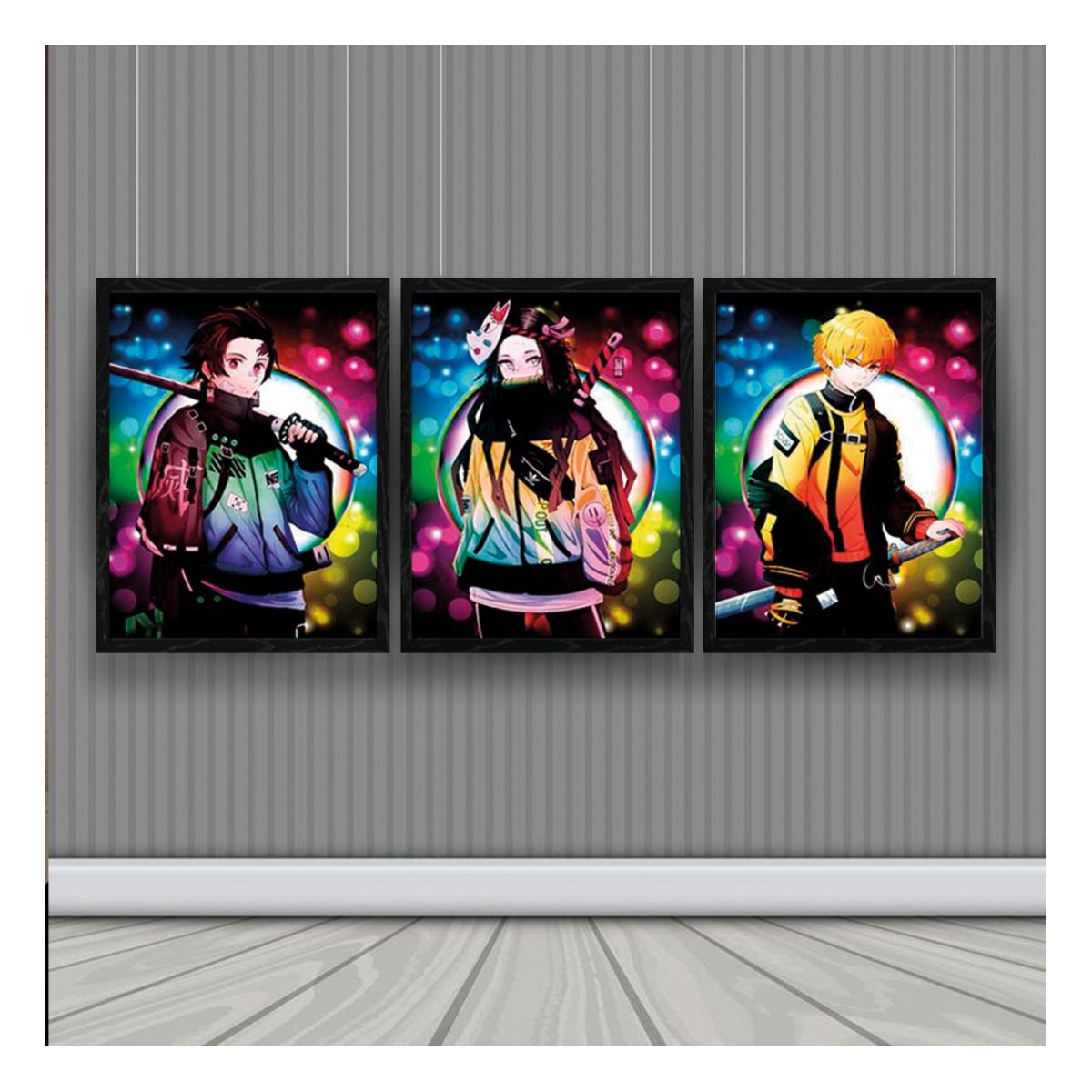 3DILUTION - Kimetsu Personajes Cuadro 3D Efecto Lenticular 3 imagenes en 1