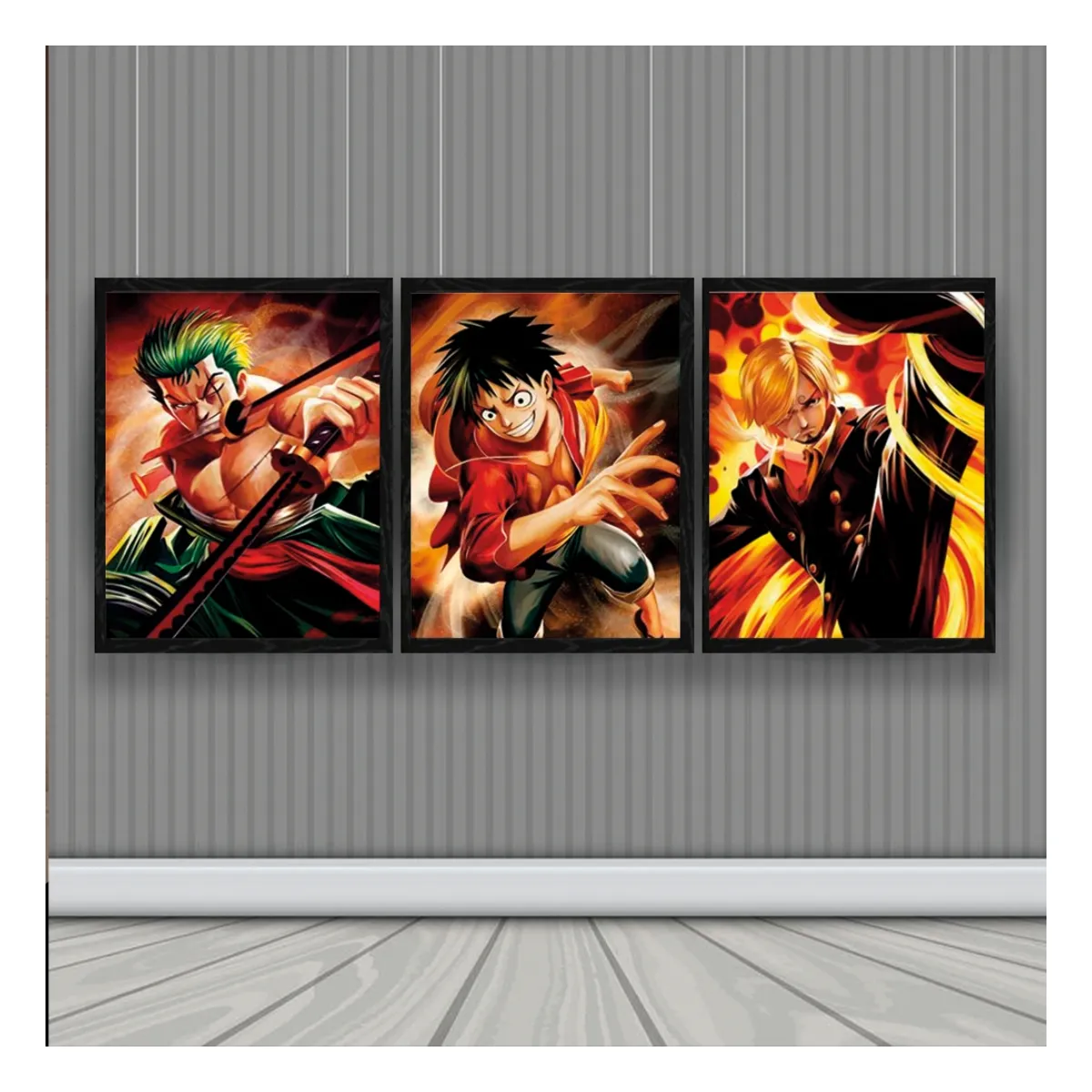 3DILUTION - One Piece Personajes Cuadro 3D Efecto Lenticular 3 imagenes en 1