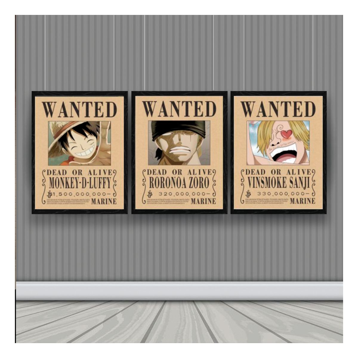 3DILUTION - One Piece Wanted Cuadro 3D Efecto Lenticular 3 imagenes en 1