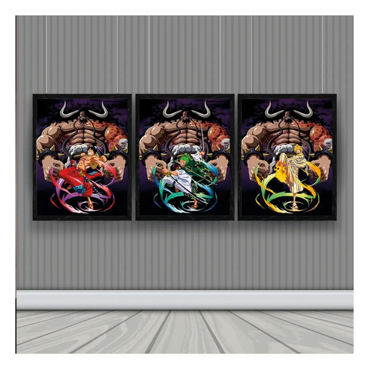 3DILUTION - One Piece Anime Cuadro 3D Efecto Lenticular 3 imagenes en 1