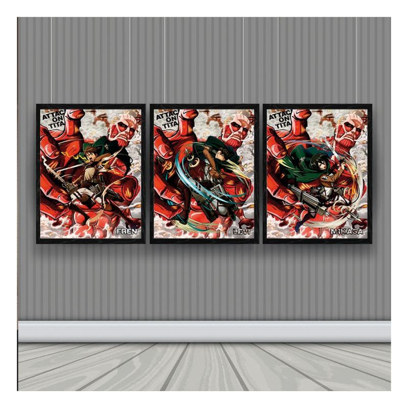 3DILUTION - Shingeki no Kyojin Cuadro 3D Efecto Lenticular 3 imagenes en 1.