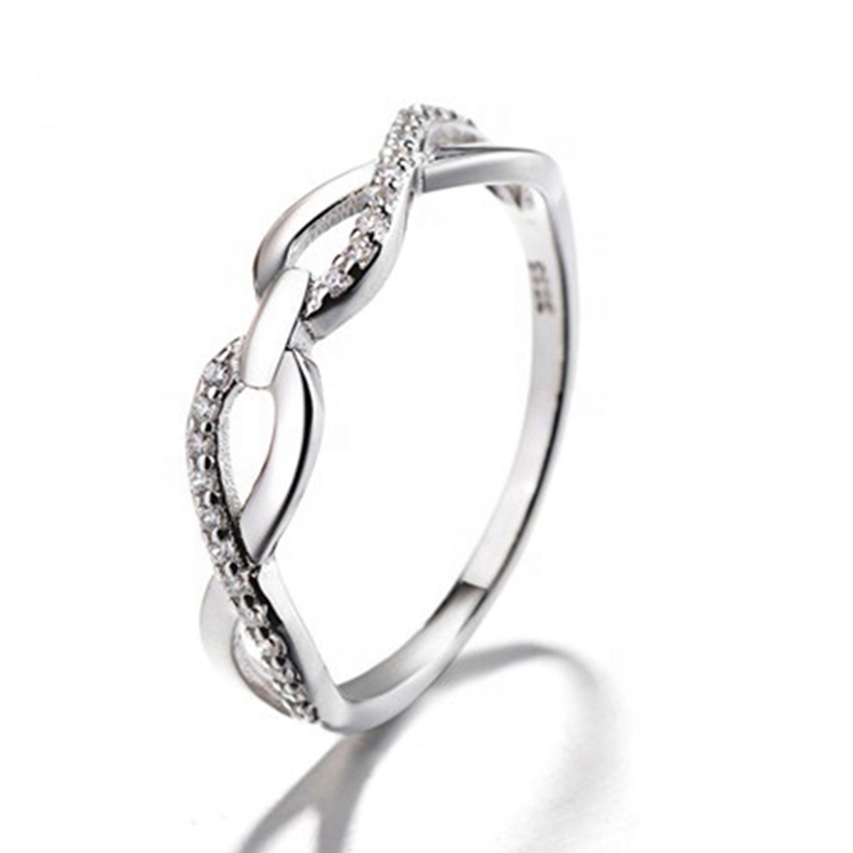 GENERICO - Anillo Plata 925 Infinito Doble Circones Simbólico Mujer Joya