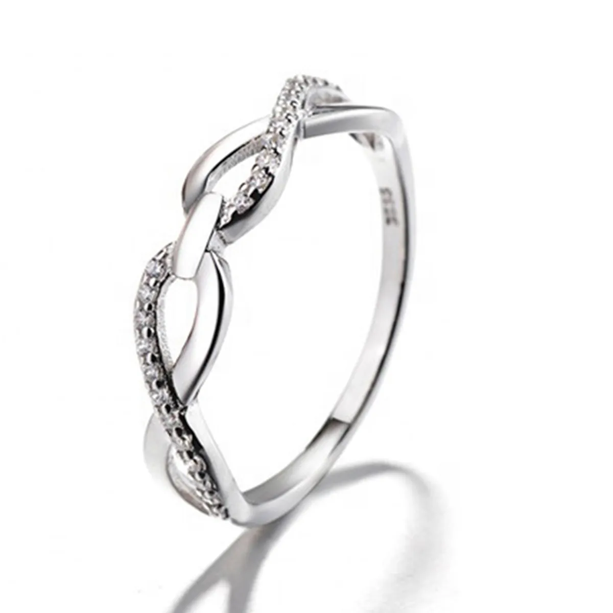 GENERICO - Anillo Plata 925 Infinito Doble Circones Simbólico Mujer Joya