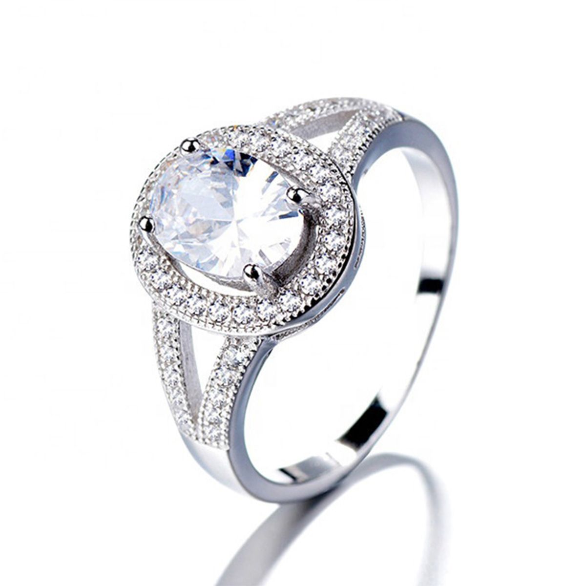 GENERICO - Anillo Plata 925 Solitario Compromiso Circones Elegante Mujer Joya