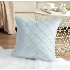 GENERICO - Pack 2 Fundas para Cojín Terciopelo Diseño Rombo-45x45cm-Menta