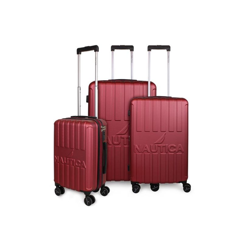 NAUTICA - Set 3 maletas Darsa S+M+L burdeo NAUTICA