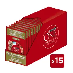 PURINA ONE - PURINA ONE® Perro Adultos y Cachorros Multi Proteína 15x85gr