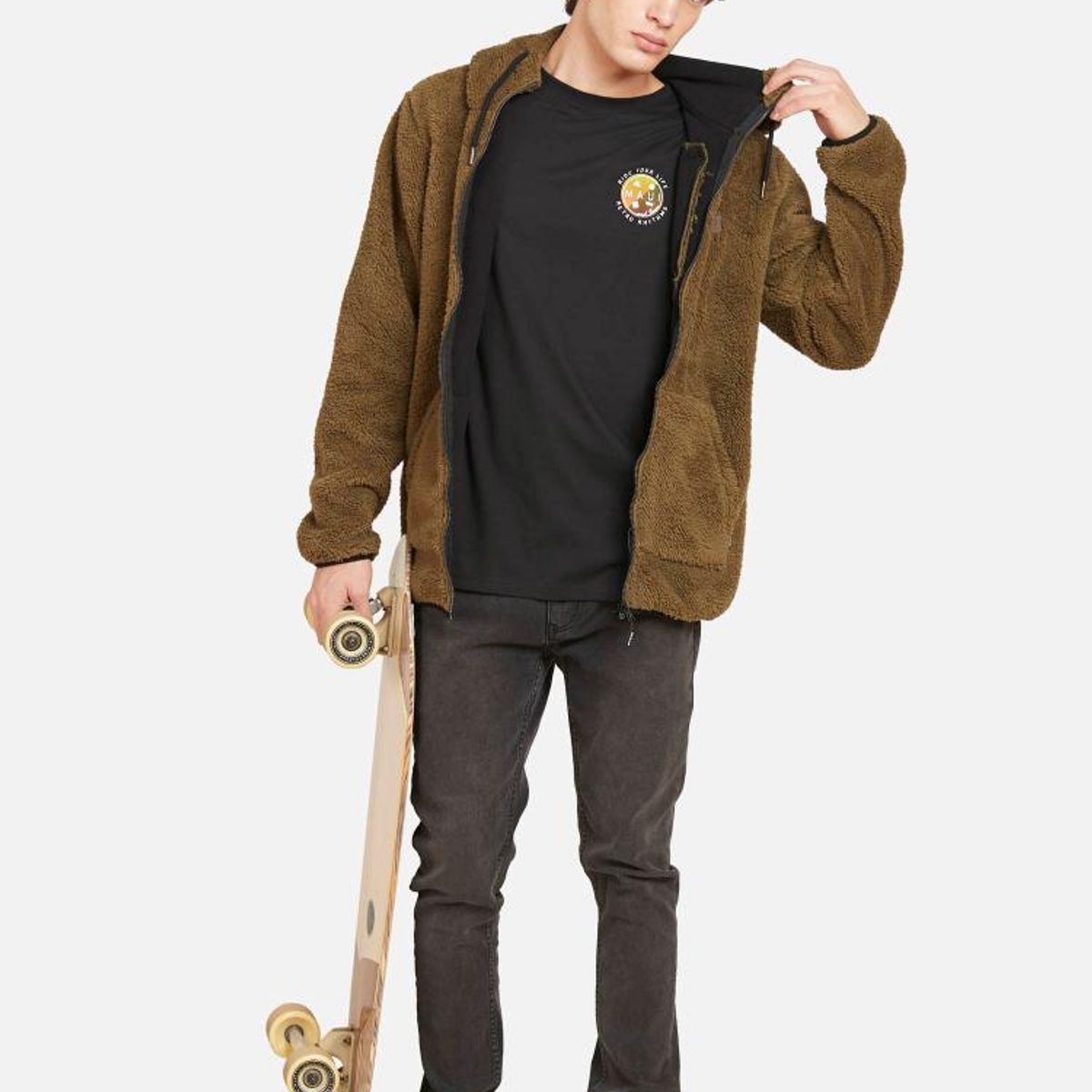 MAUI AND SONS - Poleron SOFT COATS Hombre Verde Maui and Sons