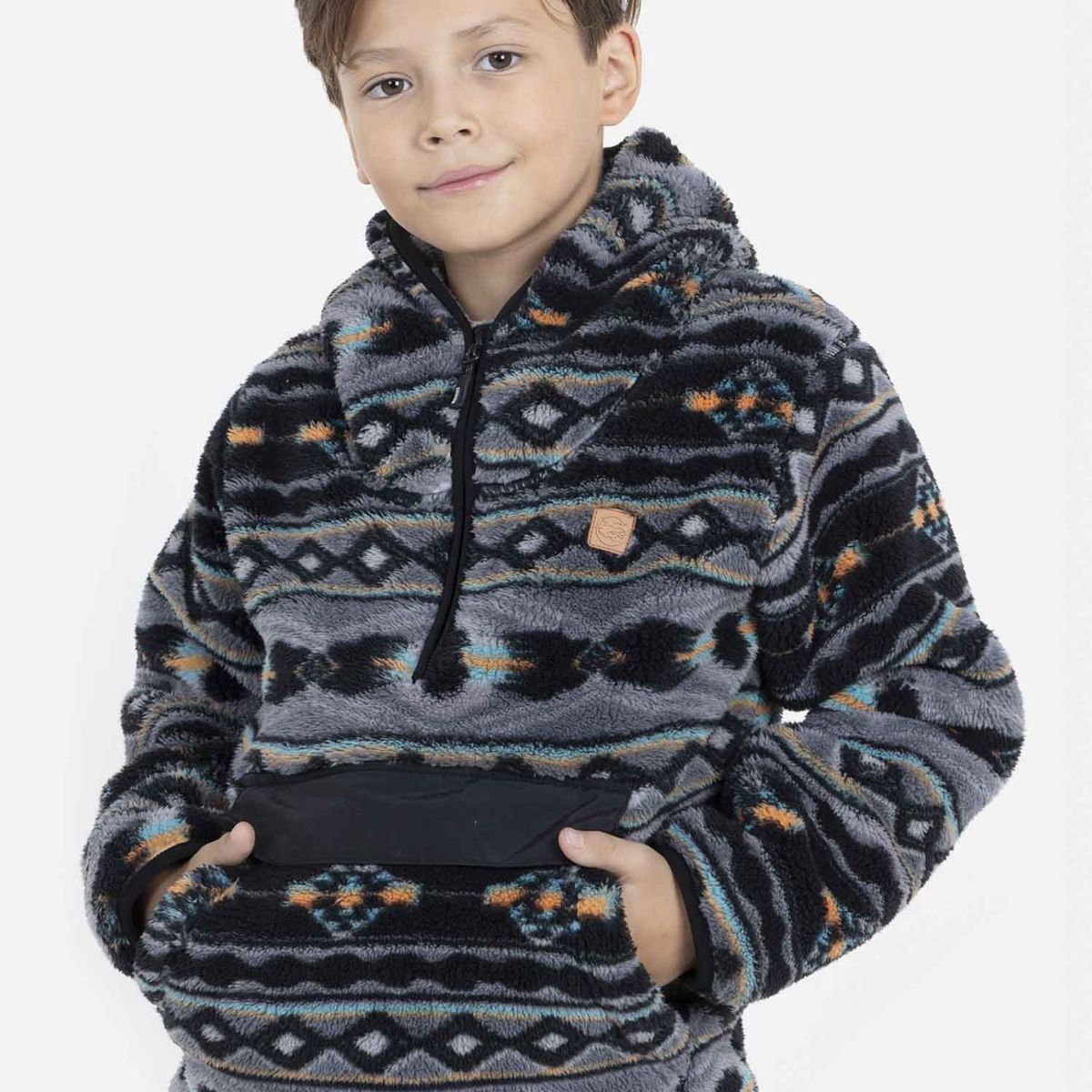 MAUI AND SONS - Poleron APACHE STYLE Niño Gris Maui and Sons