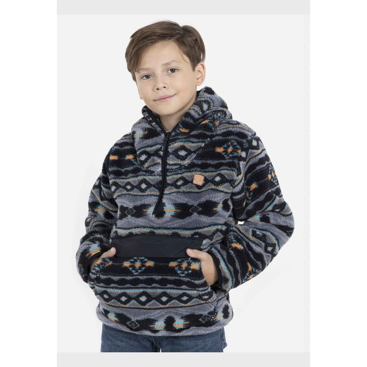 MAUI AND SONS - Poleron APACHE STYLE Niño Gris Maui and Sons